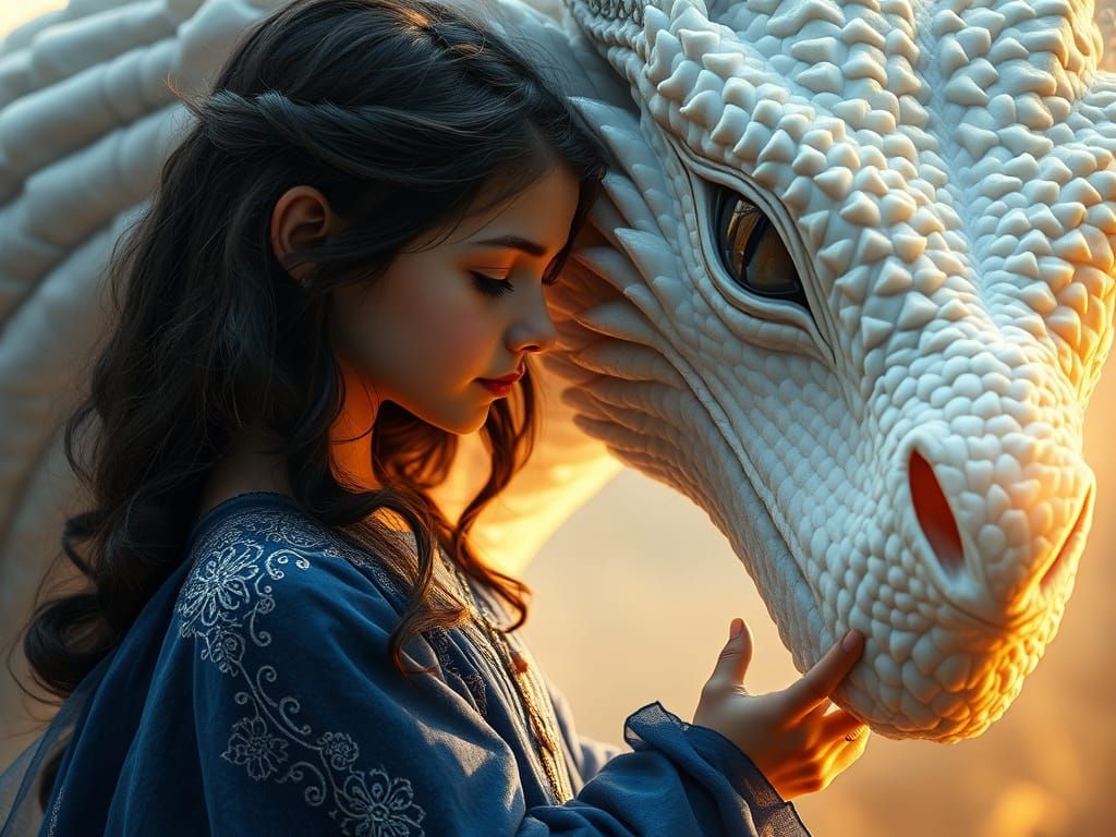 Majestic Girl and Dragon Share a Heartfelt Moment in Enchant...