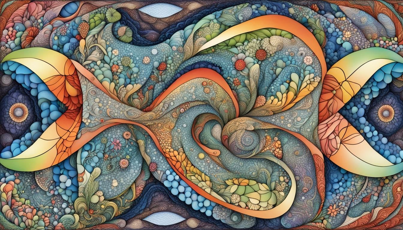 Fauna and Flora in Quantum Zentangle Fractal