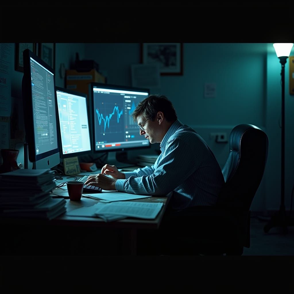 Political Strategist at Night in Cinematic Style