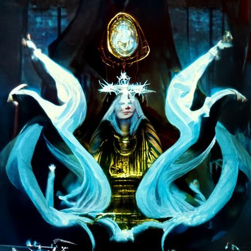 High Priestess Tarot Card in Glossy Matte Style