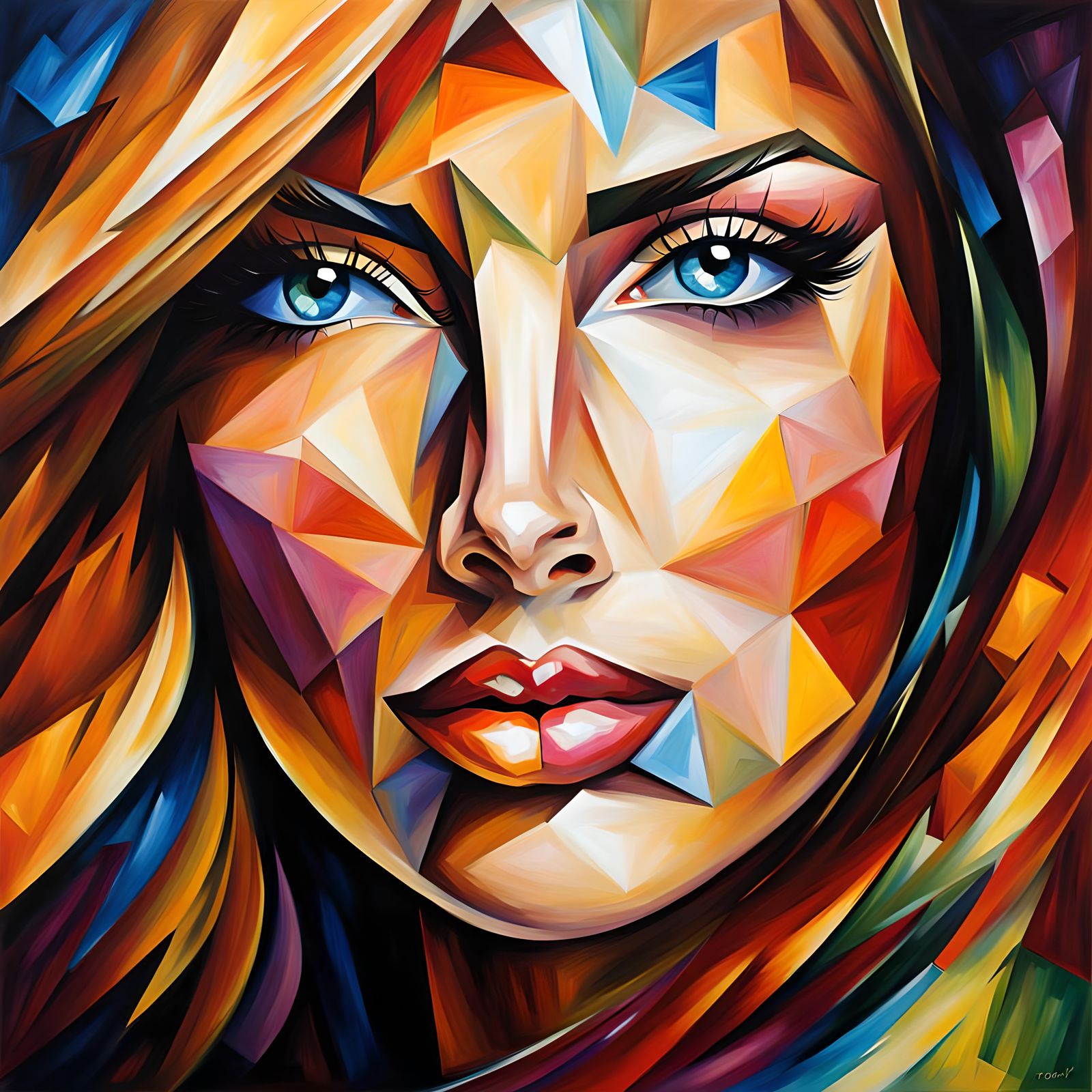 Geometric art à la Leonid Afremov