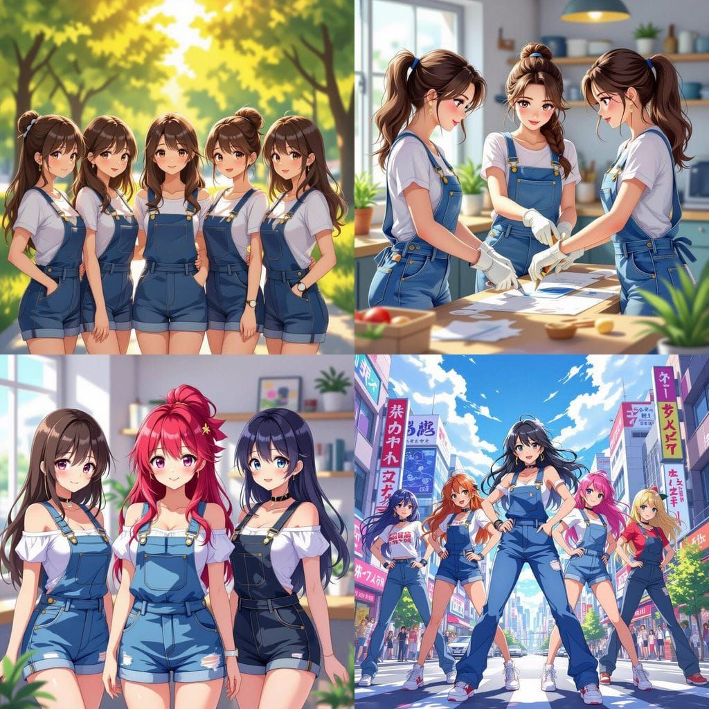 Women in Overalls: Anime Key Visual Style