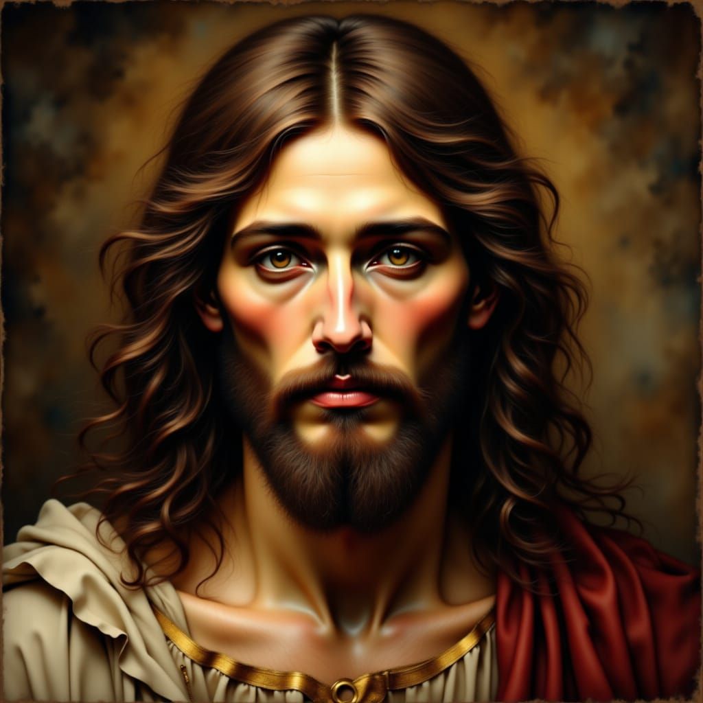 Classical Portrait of Jesus Christ in Gentle Reverence