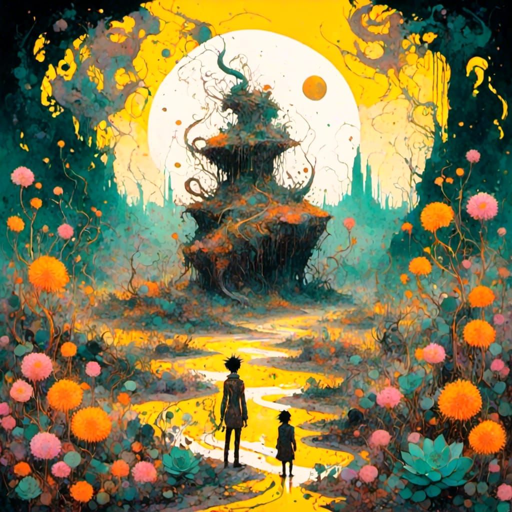 Nomad in Surreal Landscape Inspired by Dali and Magritte