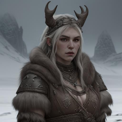 Nord Woman Portrait with Pagan Jewelry
