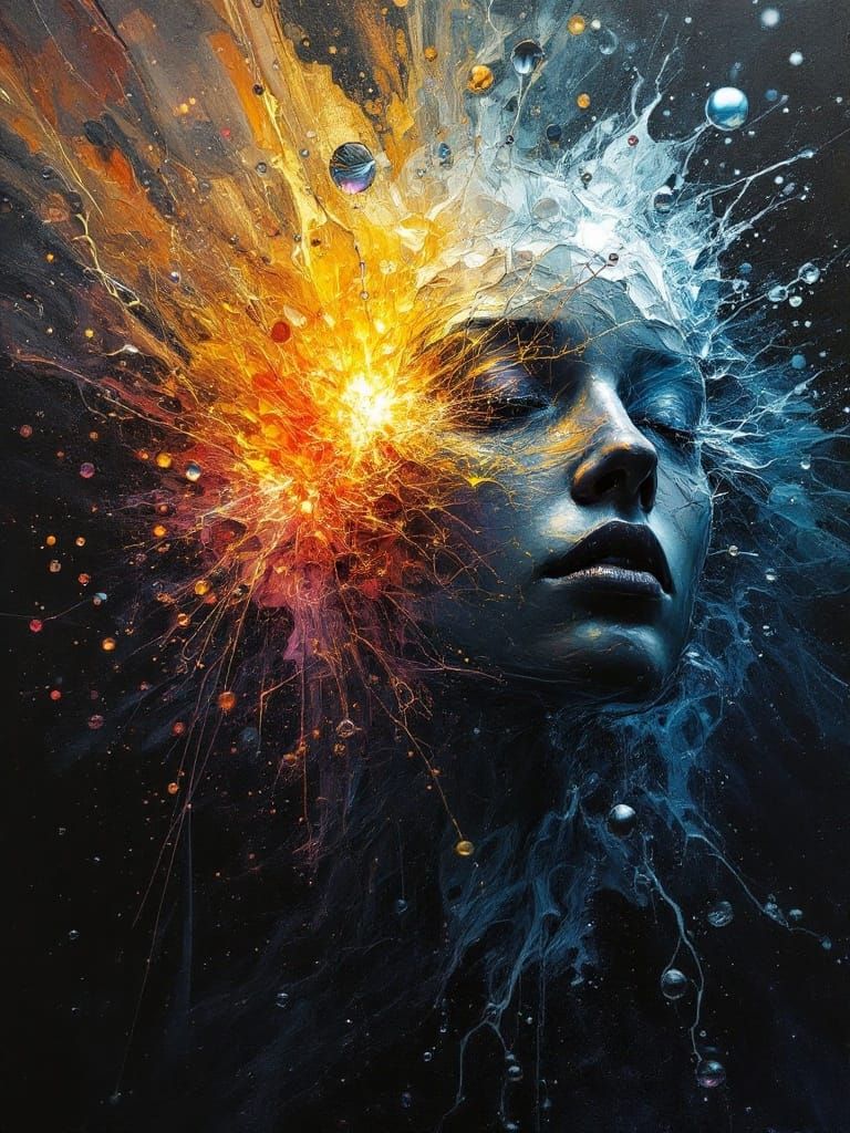 Crumpled Steelwool Pressured Linewaves Shiny Tenebrism