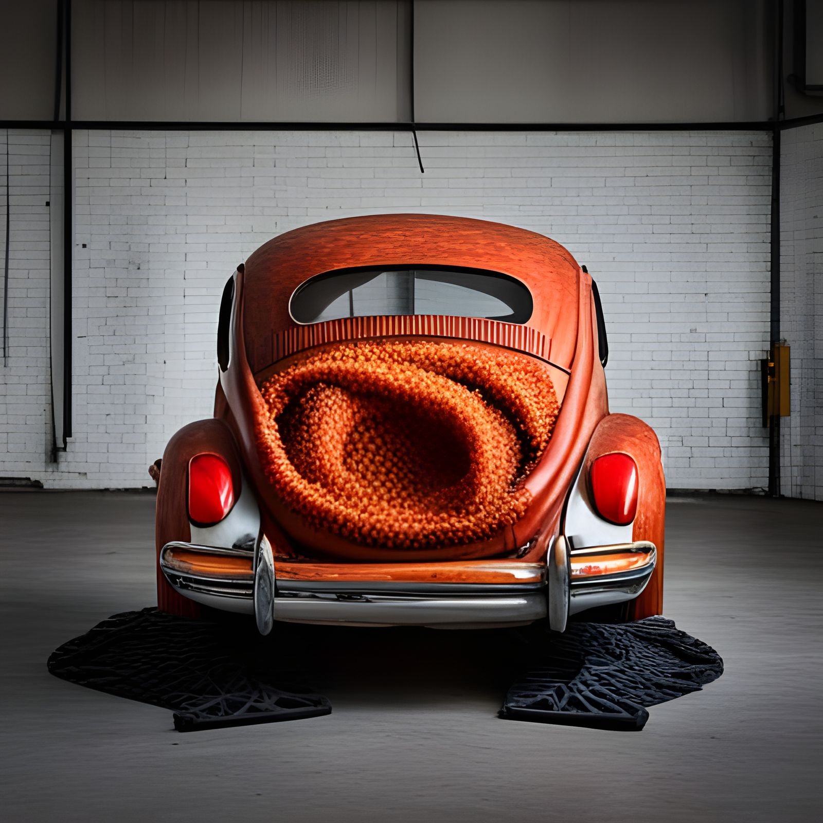 VW Beetle Car Made of Melted Candles