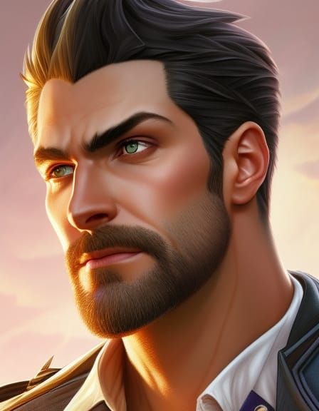 Warrior Portrait in Comic Book Style, 3D Digital Art