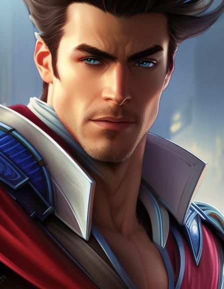 Warrior Portrait in Comic Book Style