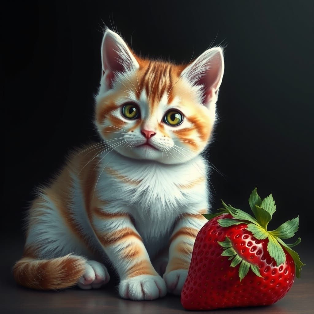 Hyper Realistic Feline Fruit Companion
