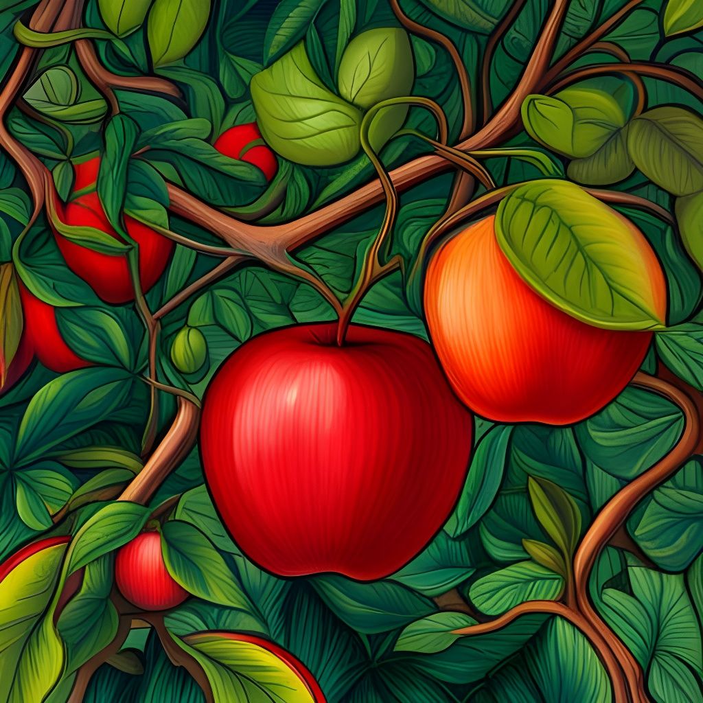 Afrofuturist Apple in a Jungle Scene