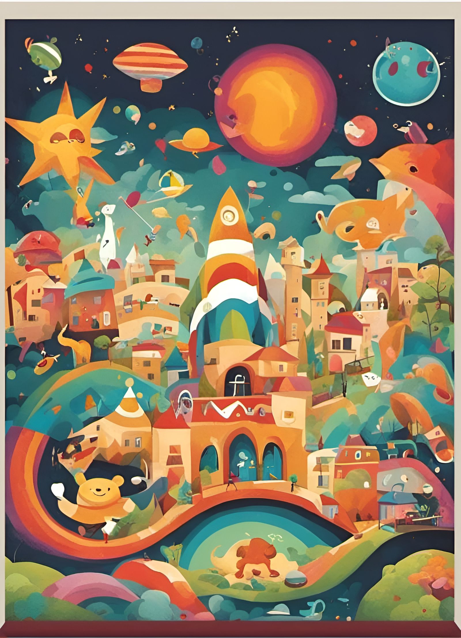 Playroom Mural: AI-Generated Wall Art