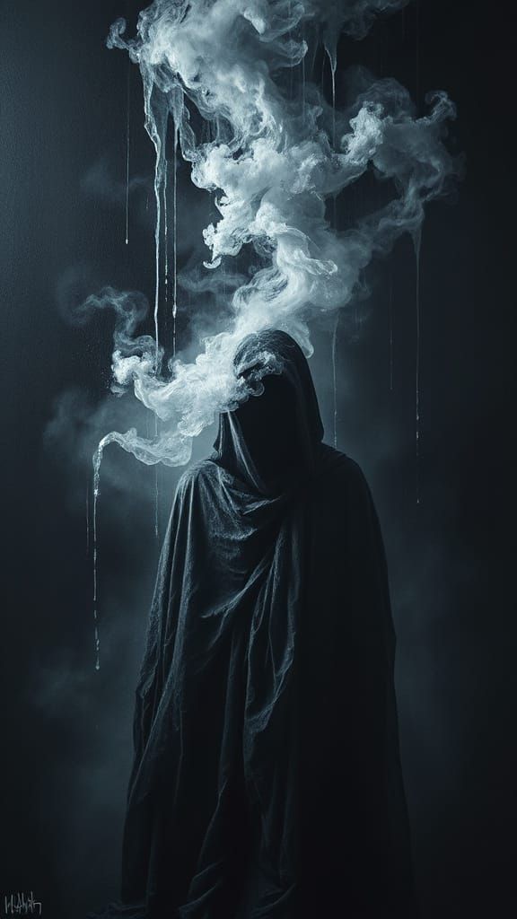 Despair Consumes the Lonely Figure in a Haunting, Dark Lands...