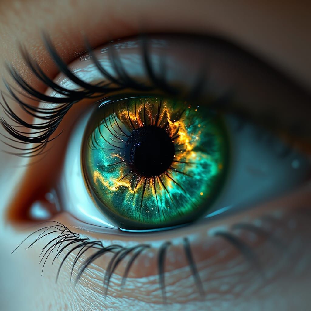Ethereal Celestial Eye in Vibrant Green