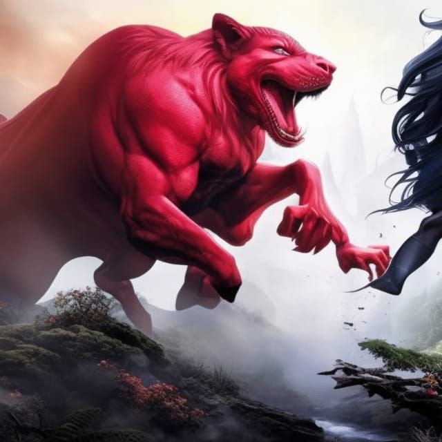 Little Red Riding Hood Rides a Ferocious Wolf