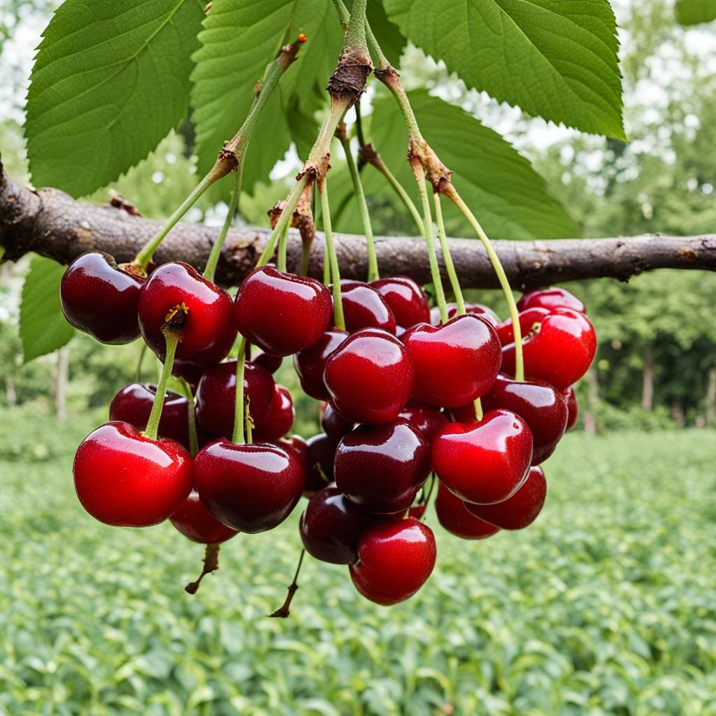 Ripe Red Cherries Close-Up