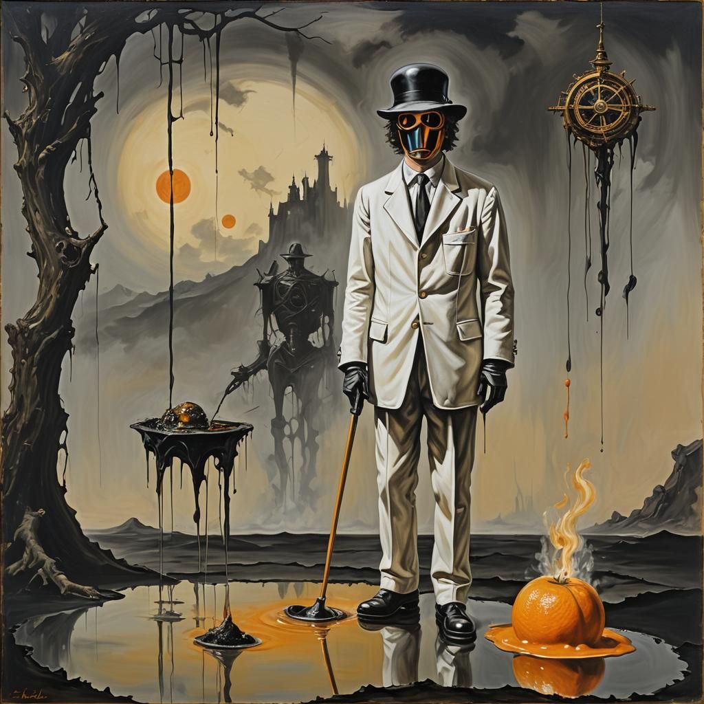 Clockwork Souls: A Surreal Mashup in Oil
