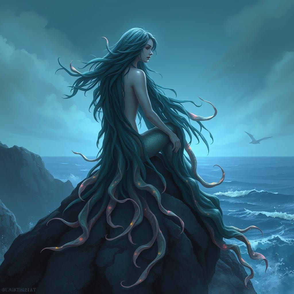 Enchanting Siren Sits atop the Wavy Rock