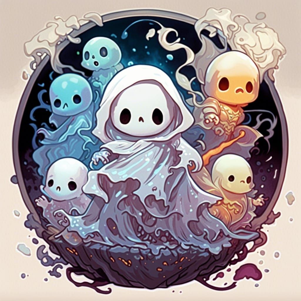 Adorable Chibi Ghost Portrait