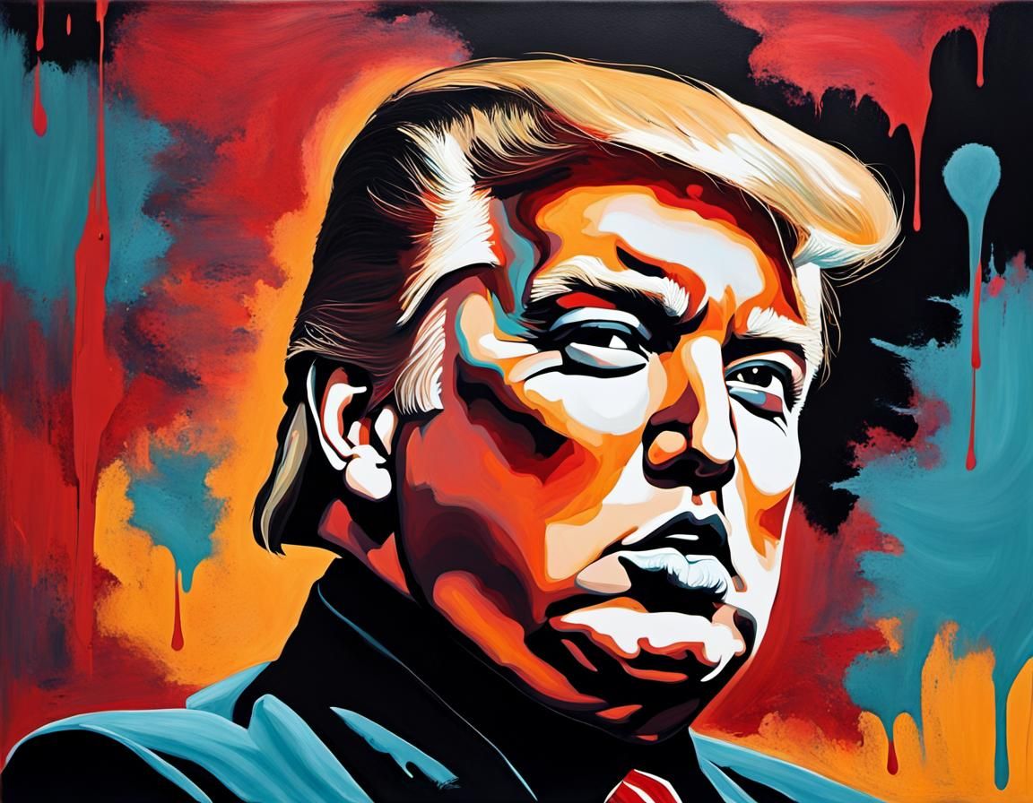Donald Trump as Fat Elvis: Black Velvet Painting