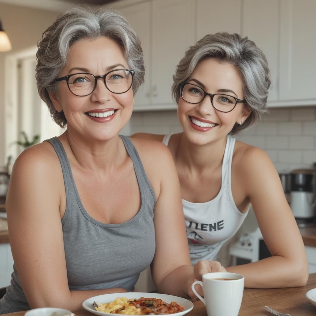 Man and Woman Making Breakfast in Kitchen