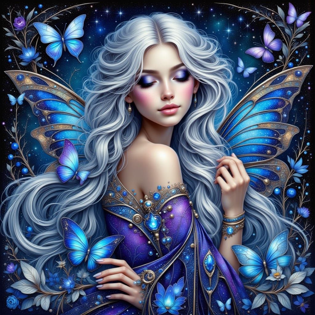 Celestial Sage in Art Nouveau Style