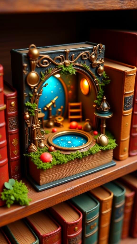 Miniature Observatory Book Nook Diorama