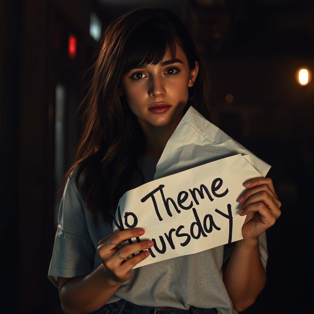 Woman in Moody, Hyperrealistic Environment