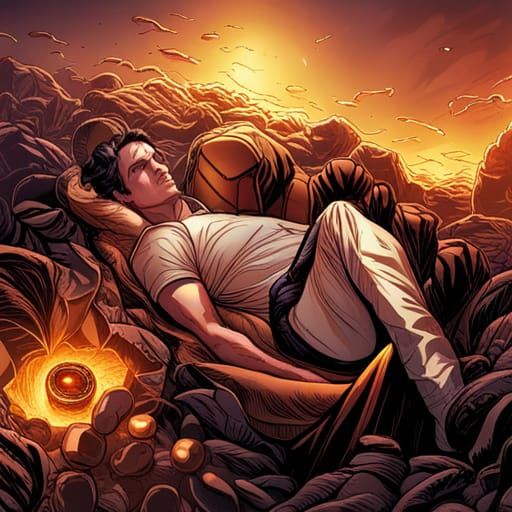 Stylized Comic Book Art of a Dead Body