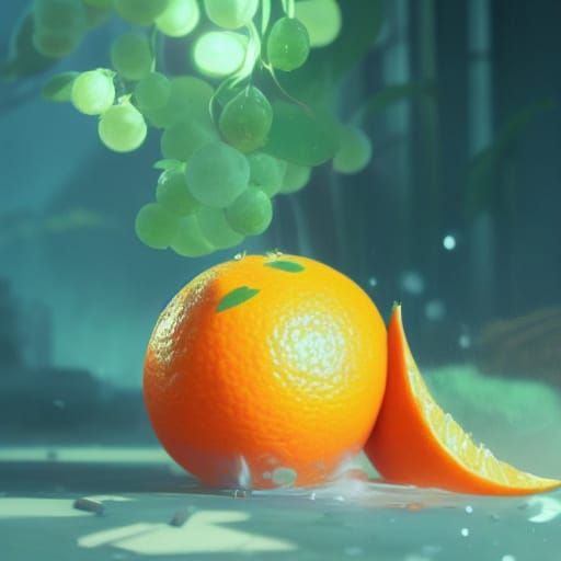 Hyperdetailed Oranges with Volumetric Lighting