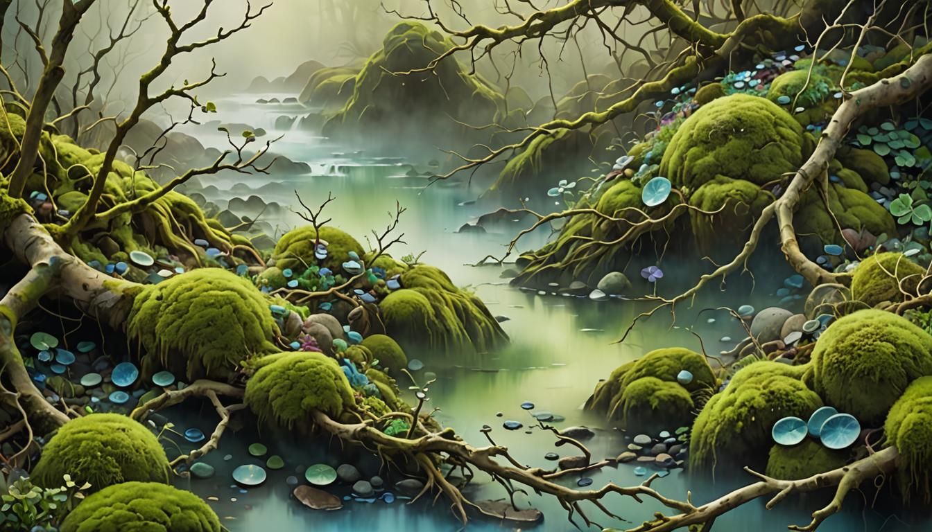 Earthy Essential Oil Blend as Abstract Nature Art