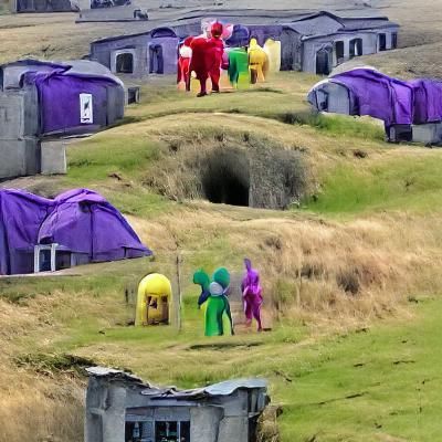 Abstract Surreal Dreamscape with Flowing Shapes