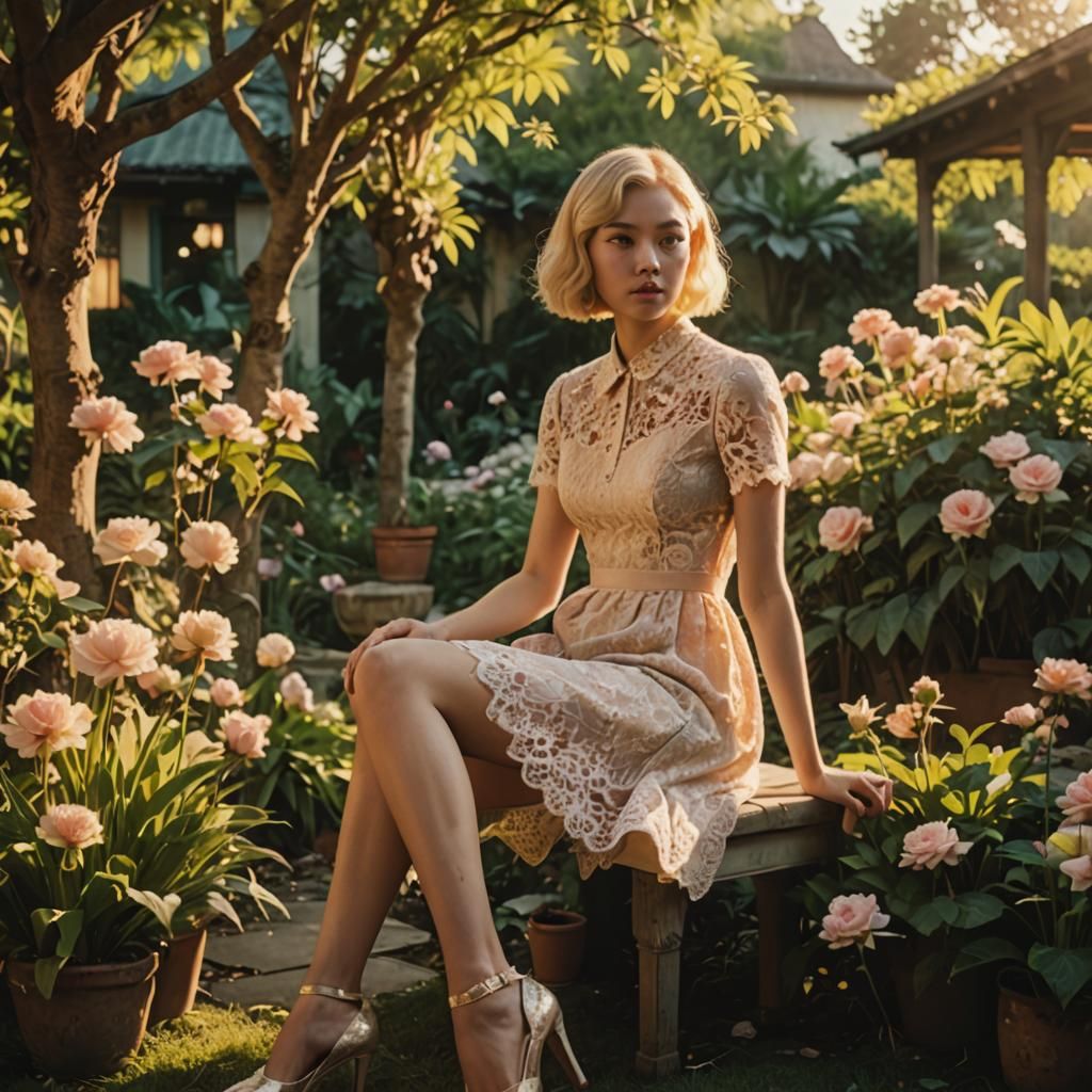 Ethereal Moment in a Garden Oasis