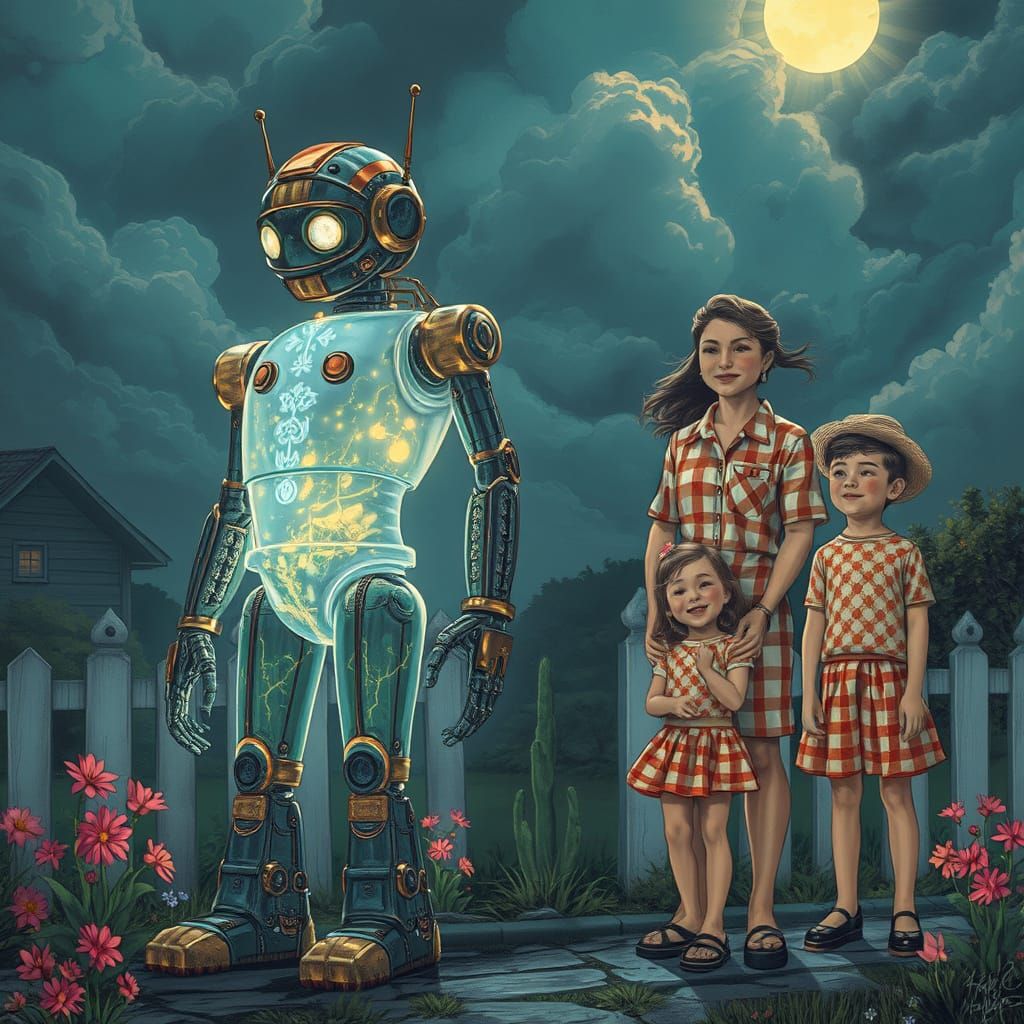 Ethereal Dreamscapes: Mystical Worlds Unite in Cyberpunk Har...