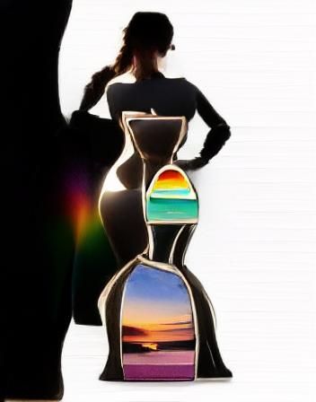 Hourglass Silhouette at Sunset Rainbow Beach