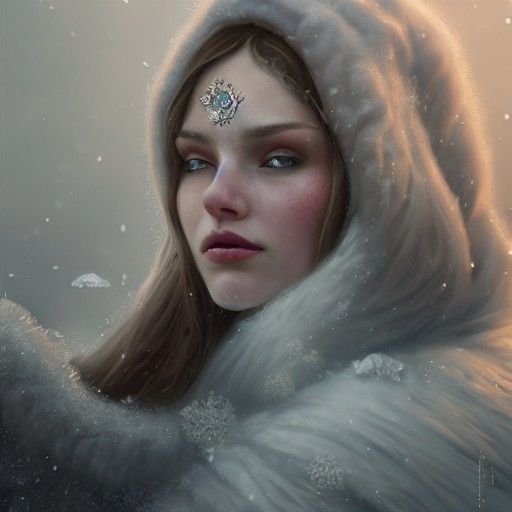 Ice Goddess Portrait in Dystopian Winter Storm