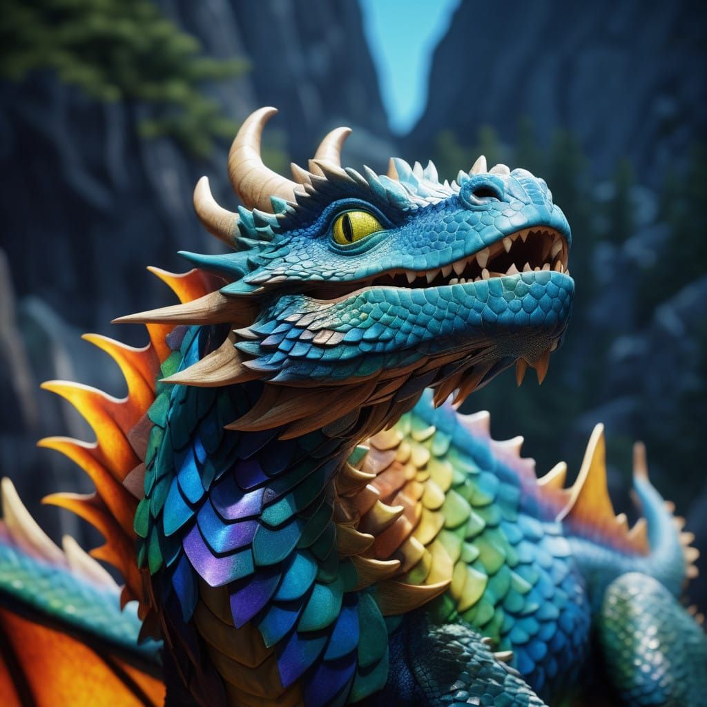 Majestic Dragon Reigns Supreme Amidst Mountain Majesty