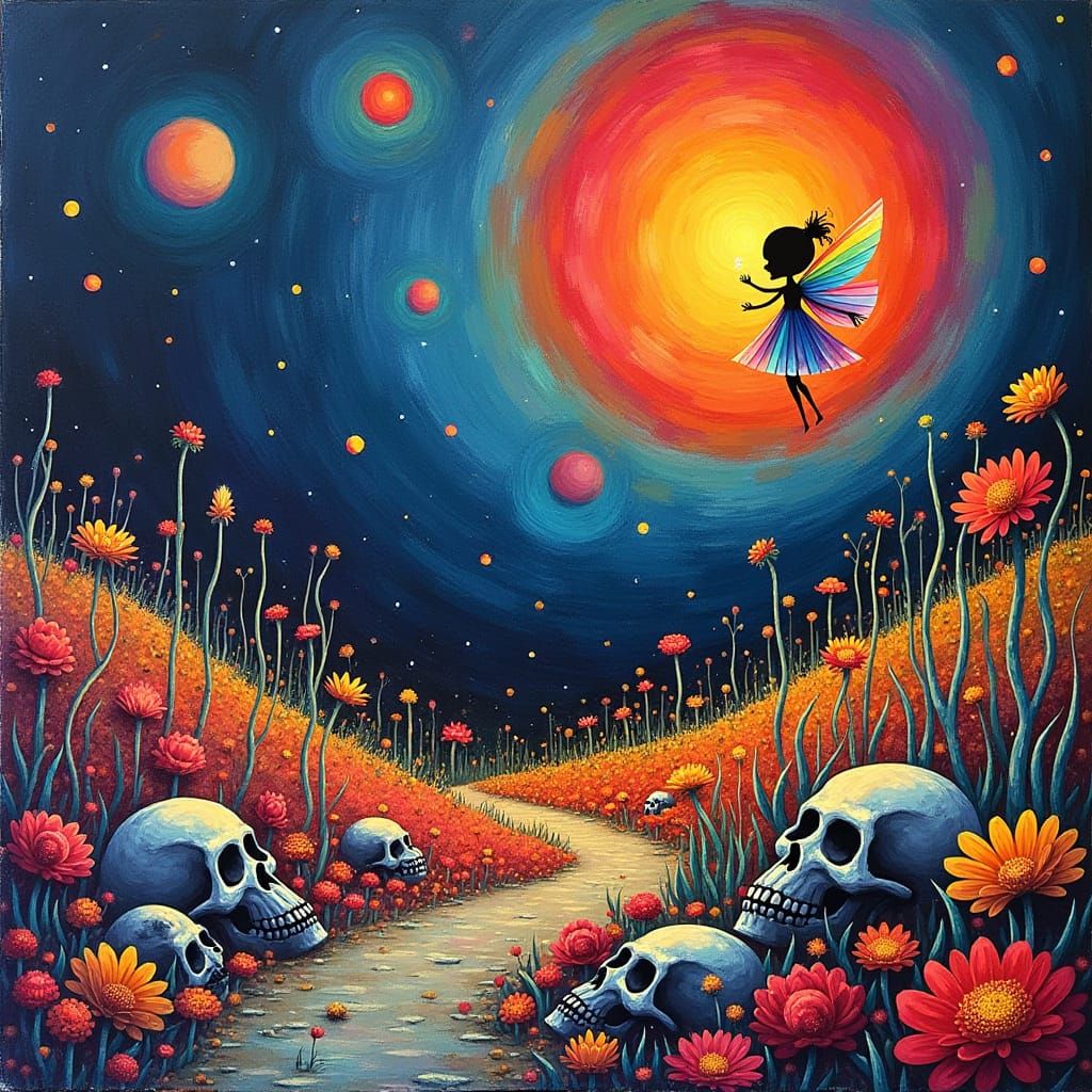 Land of the Dead: A Child's Surreal Crayon Dream