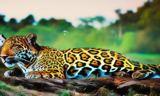 Decaying Jaguar with Flies in Hyperrealistic Detail