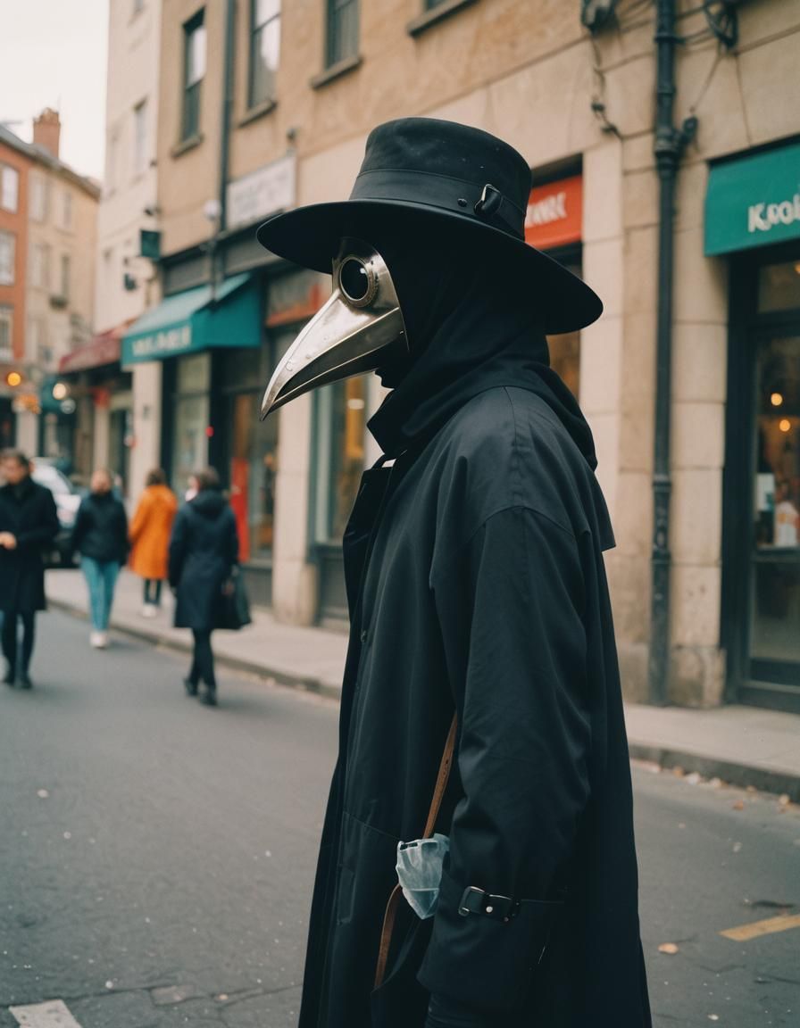 Plague Doctor Portrait in Contemporary Style