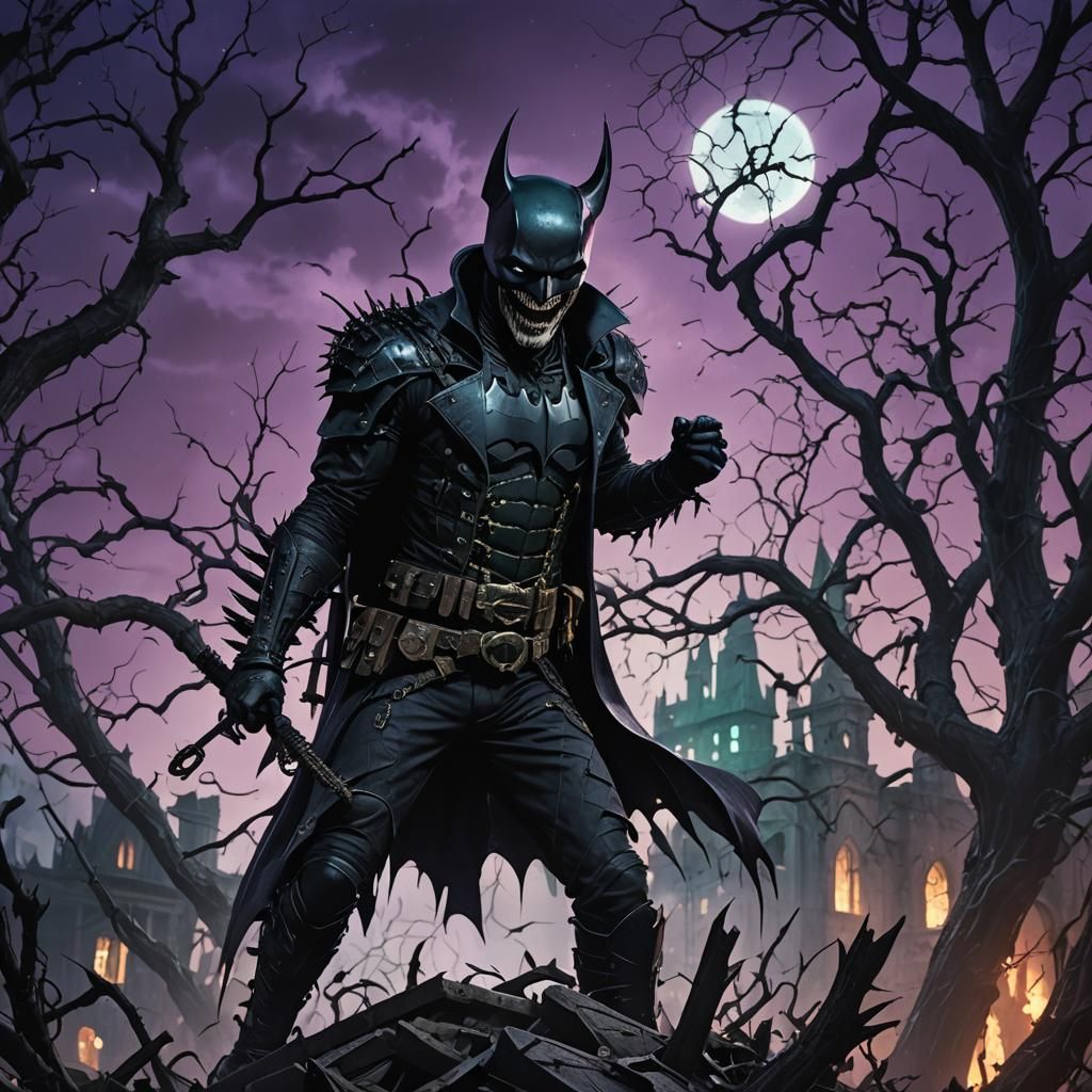The Batman Who Laughs in Dark Gotham Ruins