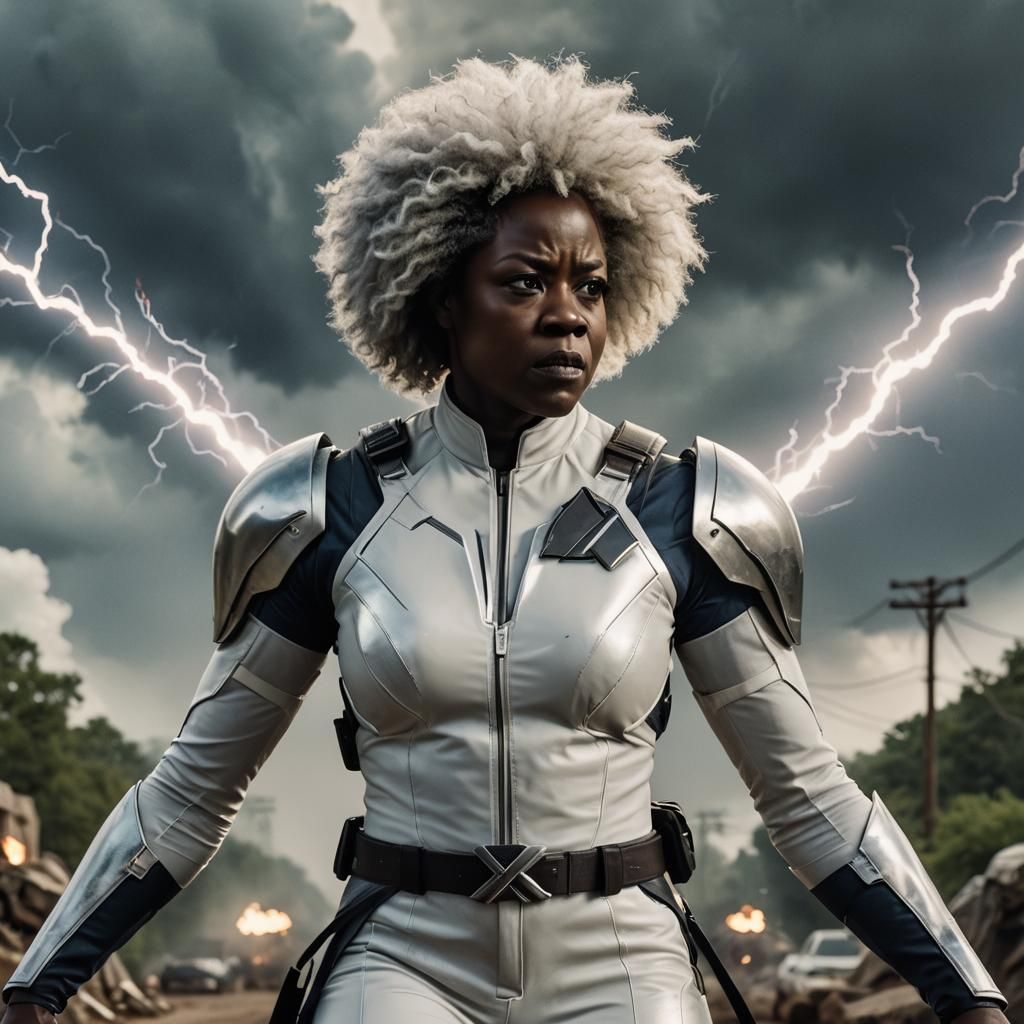 Viola Davis as Storm with Lightning Powers