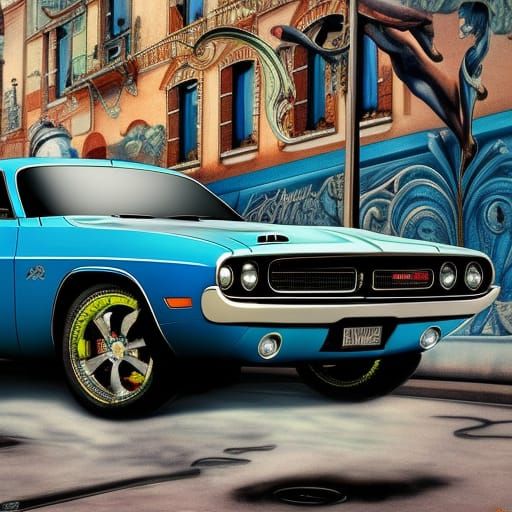 Dodge Challenger in Art Nouveau Rococo Style