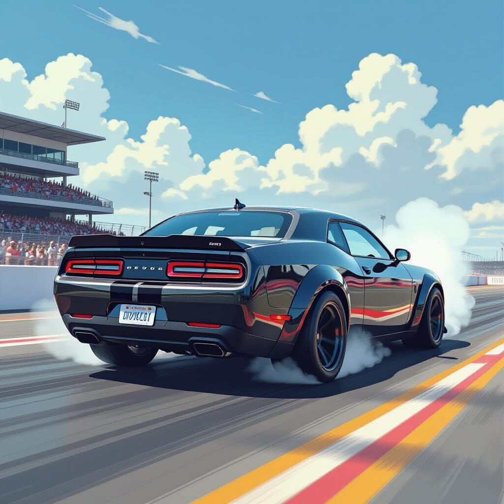 Hellcat Unleashed: American Muscle Car Art