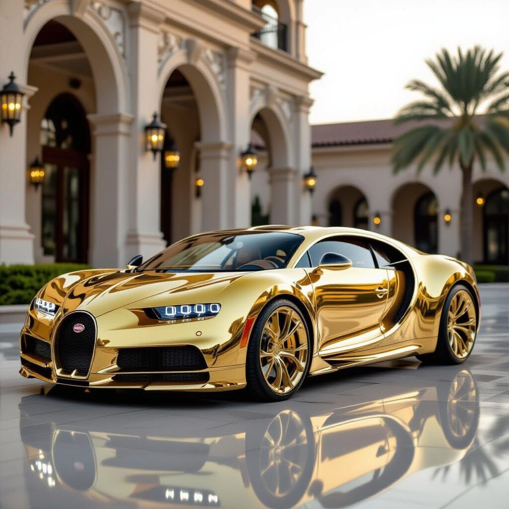 Luxurious Gold and Diamond Hypercar
