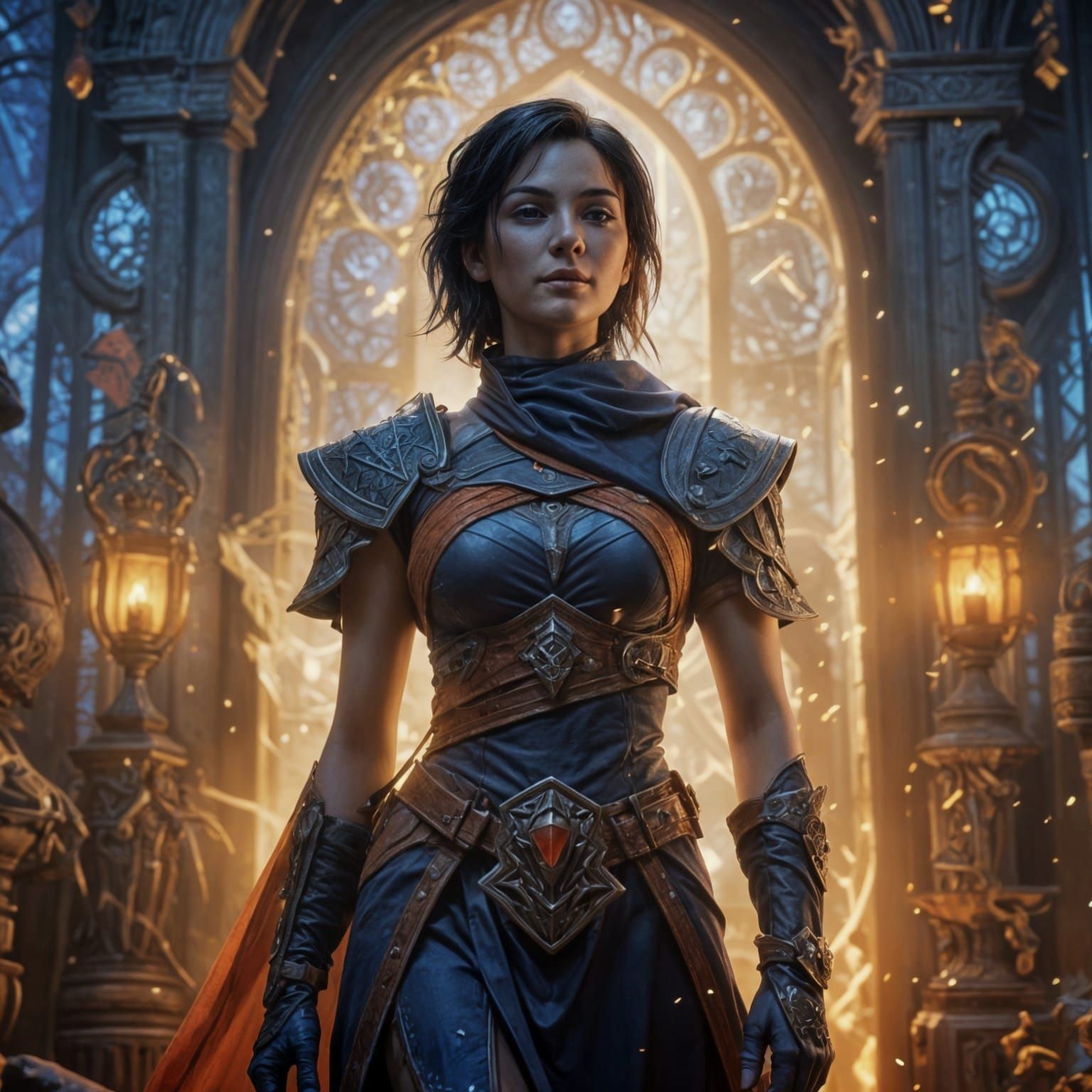 Priestess Althea in Occult Doorway, Warhammer 40k Art