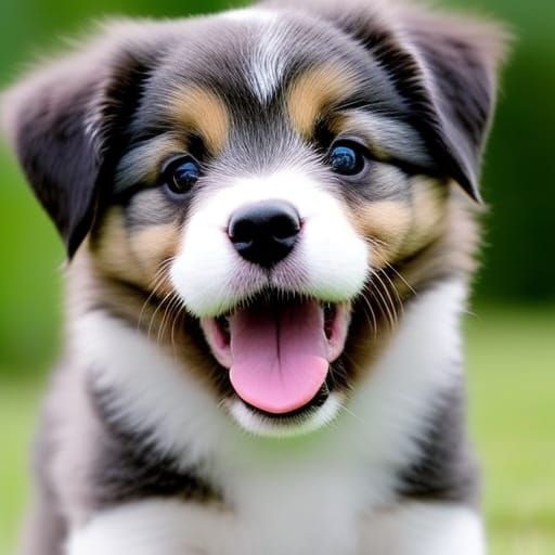 Happy Striped Australian Shepherd Puppy