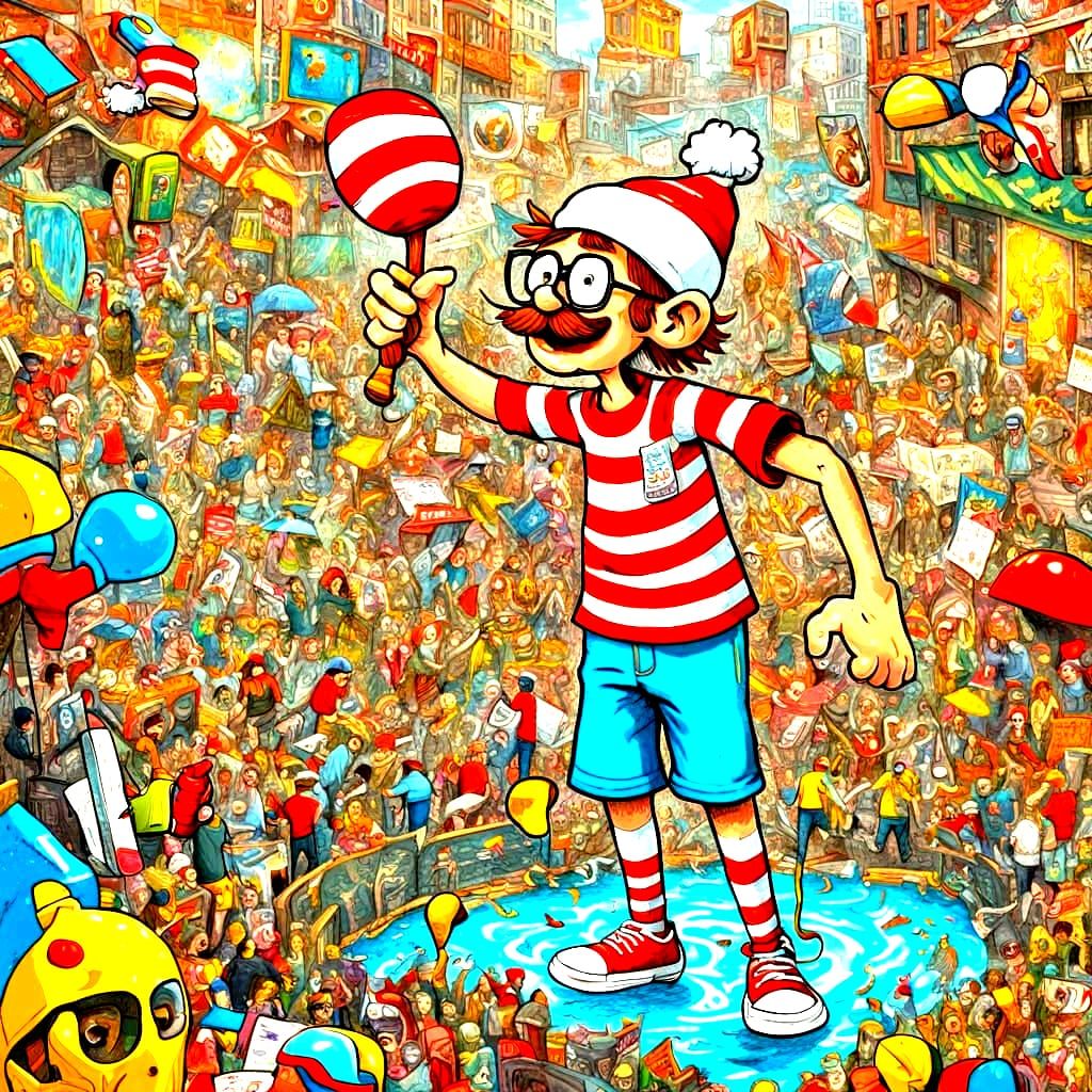 Wally in a Whimsical Street Art Scene