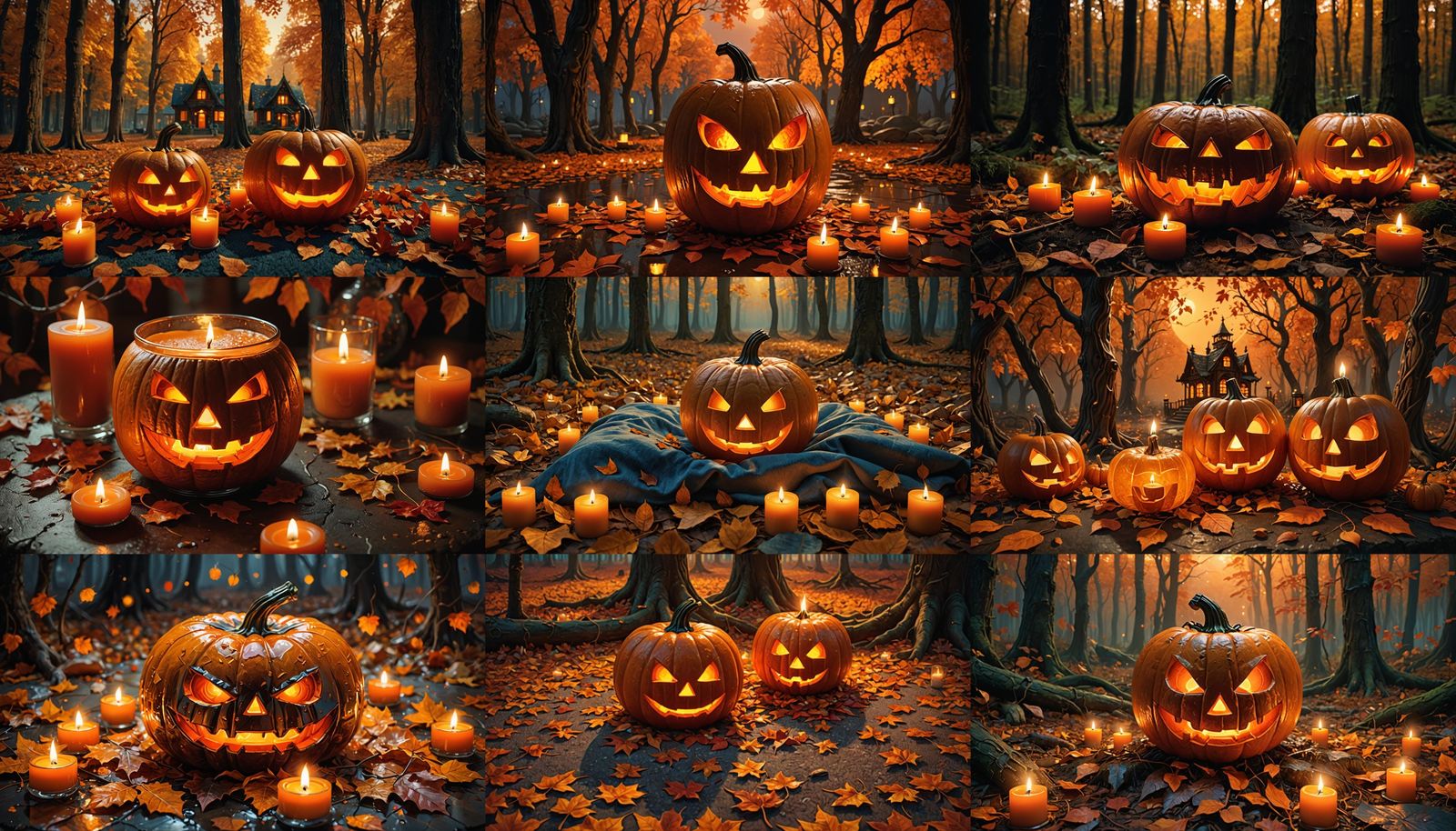 Glass Jack-O-Lantern with Autumnal Background