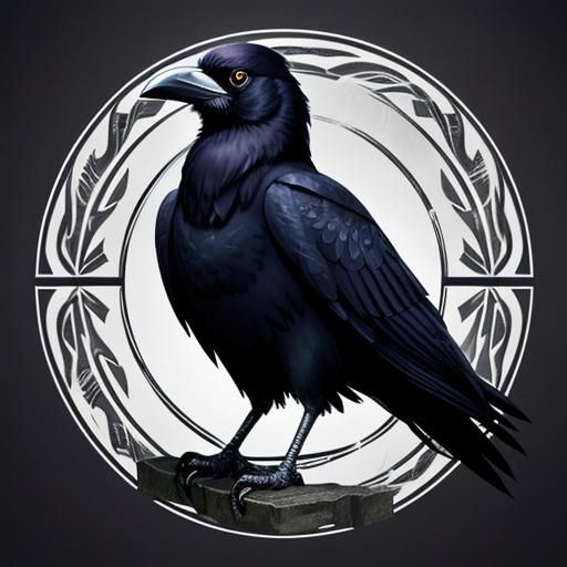 Raven Logo Design with Laser-Engraved Raven